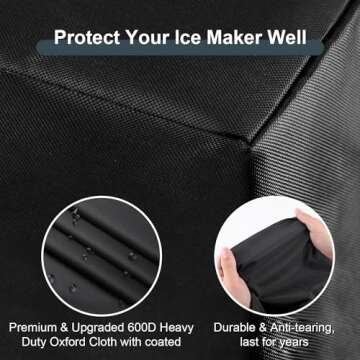 FlexiDapt Ice Maker Cover, Universal Waterproof Shield for Countertop Appliances in Home, Garage and Office, Black