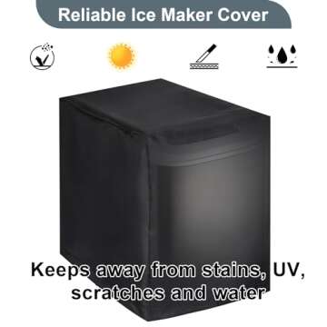 FlexiDapt Ice Maker Cover, Universal Waterproof Shield for Countertop Appliances in Home, Garage and Office, Black