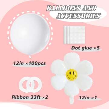 White Balloons,100 pcs 12 Inch White Latex Balloons,Matte White Balloons for Party Decoration,Birthday Decoration,Wedding, Baby Shower,Holiday Decoration（White Balloons）