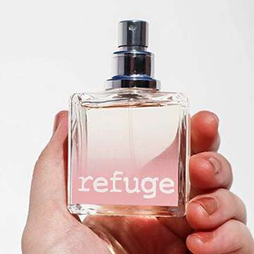 CHARLOTTE RUSSE Refuge Perfume Spray - Fresh Fruity Floral Fragrance for Daytime Wear, Evening Wear and Special Occasions - Raspberry, Peach, Apple, Sandalwood - 1.7 oz / 50 ml