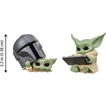 STAR WARS The Bounty Collection Series 3 The Child Figures 2.25-Inch-Scale Helmet Peeking, Datapad Tablet Posed Toys 2-Pack, Ages 4 and Up