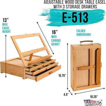 Adjustable Wooden Storage Box Easel