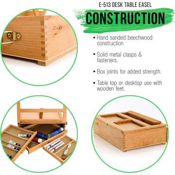 Adjustable Wooden Storage Box Easel