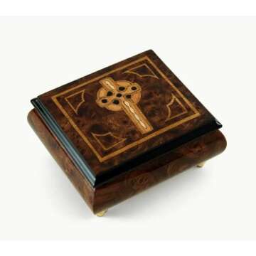 Elegant Handcrafted Celtic Inlaid Jewelry Box