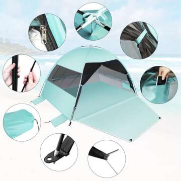 Large Easy Setup Beach Tent for Ultimate Sun Protection