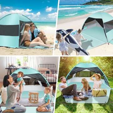 Large Easy Setup Beach Tent for Ultimate Sun Protection