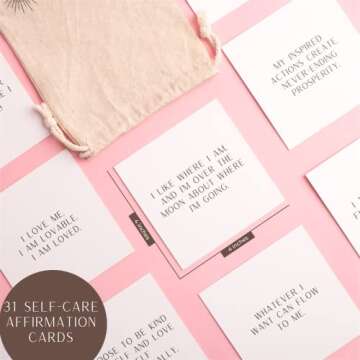 Positive Affirmation Cards for Women -31 Unique Daily Inspirational & Empowering Quotes for Self-Love & Confidence -Motivational Cards With thought-provoking Questions - Manifestation Cards -White