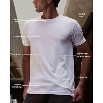 INTO THE AM Premium Men's Fitted Crew Neck Essential Tees 3-Pack