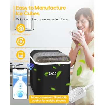 Smart Ice Maker Countertop: Wi-Fi Control, 26 lbs Daily Output