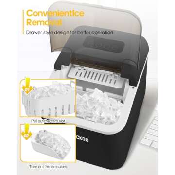 Compact Wi-Fi Ice Maker - 26 lbs Daily, Self-Cleaning