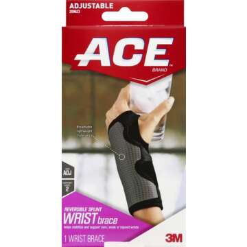 ACE Brand Reversible Wrist Brace, Wrist Support for Sore, Weak and Injured Wrists, Breathable, One Size Fits Most