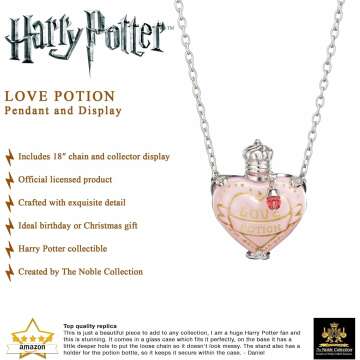 The Noble Collection Harry Potter Love Potion Pendant and Display - Includes 18in Chain & Collector Display - Officially Licensed Harry Potter Film Set Movie Replica Jewellery Gifts