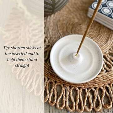 SHIBUSA Incense Holder - 4 INCH | Modern Minimalist Circular Incense Burner for Cone or Stick Incense | Australian Designer | Ceramic Ash Catcher | Incense Sticks Not Included