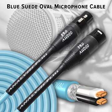 Analysis Plus Blue Suede Oval Microphone Cable (10 Feet)