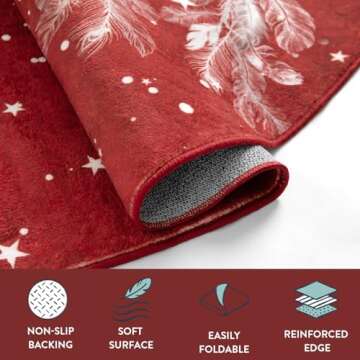 Lahome Christmas Runner Rug 2x6 Non-Slip Hallway Runner Rug Indoor, Washable Christmas Rugs Stain Resistant Red Kitchen Rug Runner, Christmas Tree Print Holiday Decor Untra-Thin Runner for Bedroom