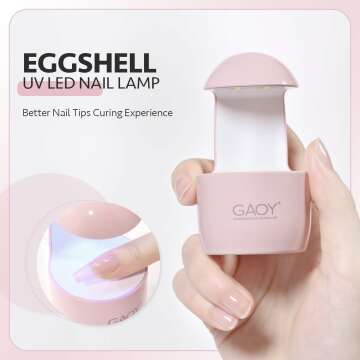 GAOY Mini UV Light for Gel Nails, Small Nail Cure Light, Eggshell LED Nail Lamp, USB Nail Dryer for Fast Curing, Pink