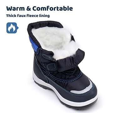 Apakowa New Kid's Boys Winter Snow Boots (Toddler/Little Kid) (13 M US Little Kid, Blue2)