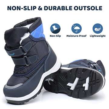 Apakowa New Kid's Boys Winter Snow Boots (Toddler/Little Kid) (13 M US Little Kid, Blue2)