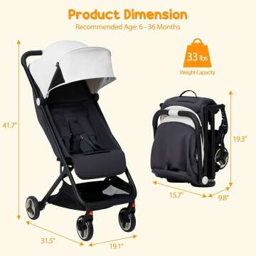 GAOMON Compact One-Hand Fold Lightweight Stroller