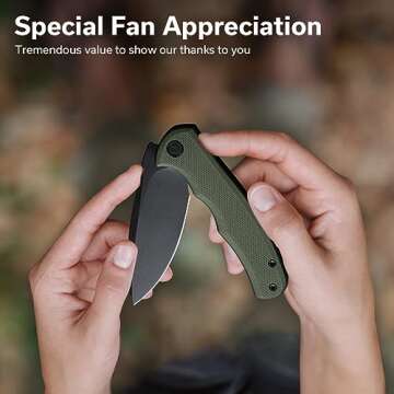 CIVIVI Mini Praxis Folding Pocket Knife, 2.98" D2 Steel Blade G10 Handle Small EDC Knife with Pocket Clip for Men Women, Sharp Camping Survival Hiking Knives C18026C-1