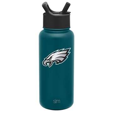 Simple Modern Officially Licensed NFL Philadelphia Eagles Water Bottle with Straw Lid | Vacuum Insulated Stainless Steel 32oz Thermos | Summit Collection | Philadelphia Eagles