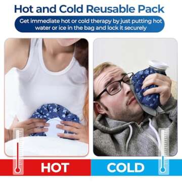 Ice Pack for Injuries Reusable: Ohuhu 3 Packs Ice Cold Packs Ice Bag Hot Water Hot & Cold Therapy Pain Relief for Knee Leg Injury No-Leak Breathable Waterproof Ice Bags 3 Sizes 6"/9"/11", Snowflake