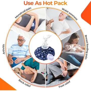 Ice Pack for Injuries Reusable: Ohuhu 3 Packs Ice Cold Packs Ice Bag Hot Water Hot & Cold Therapy Pain Relief for Knee Leg Injury No-Leak Breathable Waterproof Ice Bags 3 Sizes 6"/9"/11", Snowflake