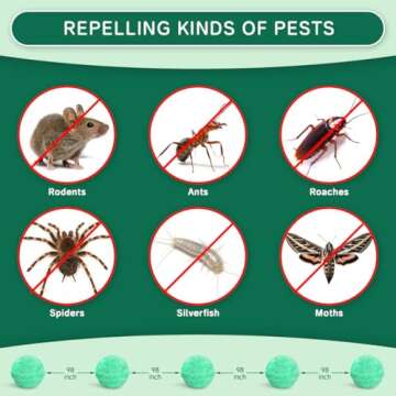 Mouse Rats Repellent 14 Pack, Peppermint Oil Moth Balls for Mice Rodent Deterrent, Natural Pest Control Pouches for Roaches, Ant, Cockroach, Spider, Safe for Humans & Pets, Indoor and Outdoor Use