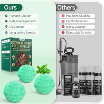 Mouse Rats Repellent 14 Pack, Peppermint Oil Moth Balls for Mice Rodent Deterrent, Natural Pest Control Pouches for Roaches, Ant, Cockroach, Spider, Safe for Humans & Pets, Indoor and Outdoor Use