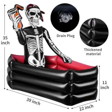 Halloween Inflatable Skeleton Drink Cooler - 39 Inch