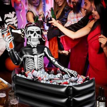 Halloween Inflatable Skeleton Drink Cooler - 39 Inch