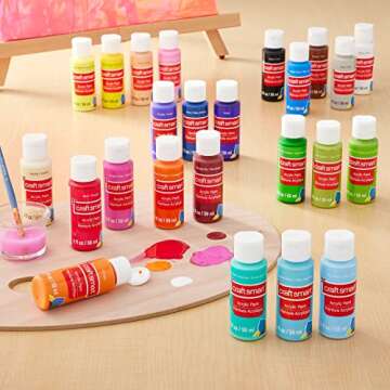 24 Assorted Acrylic Paint Set by Craft Smart - Non-Toxic Paint for Drawing, Painting, Art & Crafts Supplies - 1 Pack