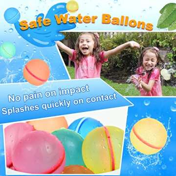 98K Reusable Water Balloons 6Pcs with Mesh Bag, Self Sealing Silicone Ball Latex-Free, No Clean Hassle, Easy to Fill, Summer Water Toys Swimming Pool Beach Park Yard Outdoor Games Party Supplies