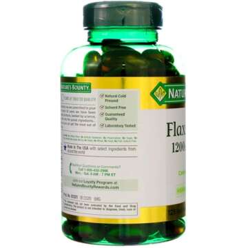 Nature's Bounty Flaxseed and Omega 3, Dietary Supplement, Supports Cardiovascular Health, 1200mg, Softgels, 125 ct