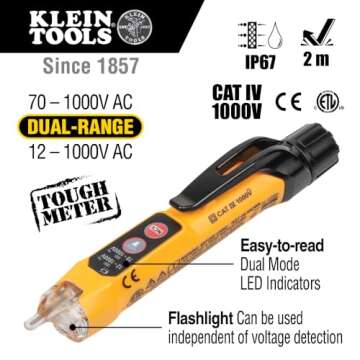 Klein Tools MM320KIT Digital Multimeter Electrical Test Kit, Non-Contact Voltage Tester, Receptacle Tester, Carrying Case and Batteries