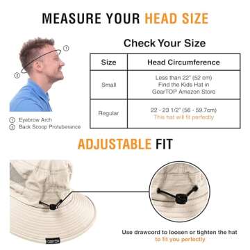 GearTOP Wide Brim Sun Hat for Womens and Mens Sun Hats - UV Protection Fishing Hat Safari Hat for Hiking Gardening & Beach Beige