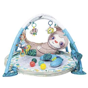 Infantino 4-in-1 Sloth Jumbo - Combination Baby Activity Gym and Ball Pit for Sensory Exploration and Motor Skill Development, for Newborns, Babies and Toddlers