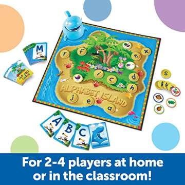 Learning Resources Alphabet Island, Letter & Sounds Game, Language Development Toy, Alphabet Learning Toys, ABC Board Games for Kids, Ages 4+