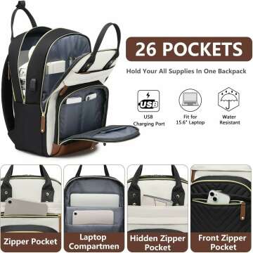 Stylish Women’s Laptop Backpack - 15.6 Inch Waterproof