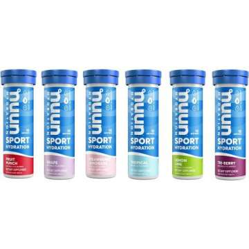 Nuun Sport: Electrolyte Drink Tablets, Variety Pack, (60 Servings), 10 Count (Pack of 6)