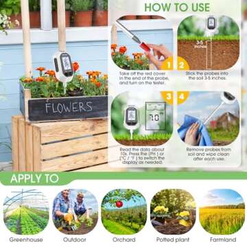 Soil Moisture Meter with pH and Temperature Functions