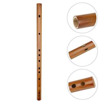 Wooden Flute Wooden Piccolo Wooden Musical Instrument Traditional Chinese Musical Birthday for Beginners (Key G)