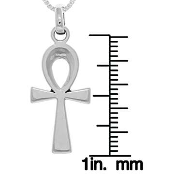 Jewelry Trends Egyptian Ankh Long Life Cross Sterling Silver Pendant Necklace 18"