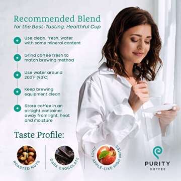 Purity Coffee FLOW Medium Roast Organic Coffee - USDA Certified Organic Specialty Grade Arabica Whole Bean Coffee - Third Party Tested for Mold, Mycotoxins and Pesticides - 12 oz Bag