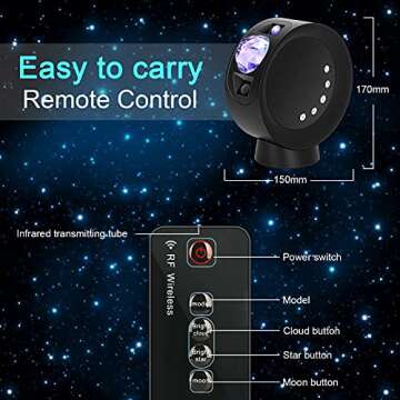 LitEnergy LED Sky Projector Light, Galaxy Lighting, Nebula Star Night Lamp with Base and Remote Control for Gaming Room, Home Theater, Bedroom , or Mood Ambiance (Black)