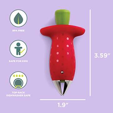 Chef'n Original Stem Gem Strawberry Huller - Easy to Use & Fun Colors