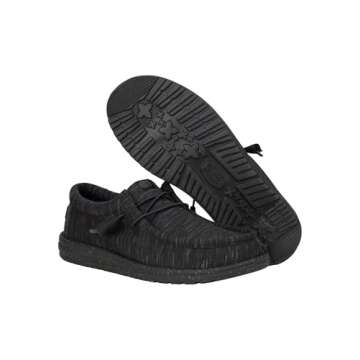 Hey Dude Men's Wally Stretch Fleece Midnight Size 11, Men’s Shoes, Men's Slip-on Loafers, Comfortable & Light-Weight