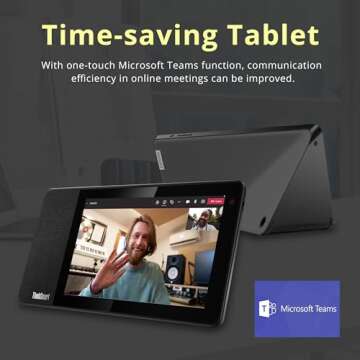 Lenovo ThinkSmart View Tablet for Microsoft Teams, 8" HD IPS Touchscreen Display, Qualcomm Snapdragon 624 Processor, 2GB LPDDR3, 8GB eMMC, 5MP Camera, Wi-Fi 5, Android, Business Black (Renewed)