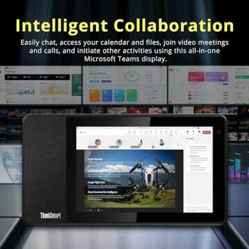 Lenovo ThinkSmart View Tablet for Microsoft Teams, 8" HD IPS Touchscreen Display, Qualcomm Snapdragon 624 Processor, 2GB LPDDR3, 8GB eMMC, 5MP Camera, Wi-Fi 5, Android, Business Black (Renewed)