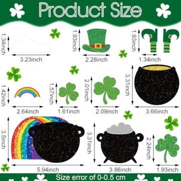 Nuanchu 36 Sets St. Patrick Day Craft Kits for Kids DIY Gold Pot Shamrock Coin Hats Rainbow Stickers Hanging St. Patrick Day Decorations for Kids Irish Classroom Activity Luck Gift Art Party Favors